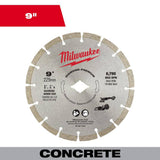 Milwaukee Diamond Premium 9 in. Segmented Diamond Blade, 7/8 in. & 5/8 in. Arbor (1-Pack)
