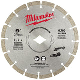 Milwaukee Diamond Premium 9 in. Segmented Diamond Blade, 7/8 in. & 5/8 in. Arbor (1-Pack)