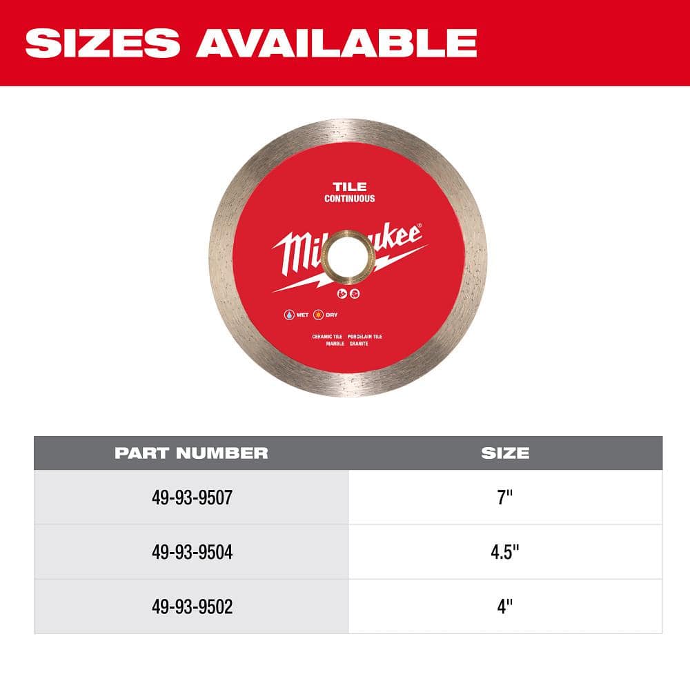 Milwaukee 4.5 in. Continuous Tile Diamond Blade