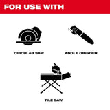 Milwaukee 7 in. Continuous Tile Diamond Blade – Solid Steel Core, Wet/Dry, DM 7/8"–5/8" Arbor