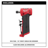 Milwaukee M12 FUEL 12-Volt Brushless Cordless 1/4 in. Right Angle Die Grinder, Tool-Only (Model 2485-20)