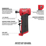 Milwaukee M12 FUEL 12-Volt Brushless Cordless 1/4 in. Right Angle Die Grinder, Tool-Only (Model 2485-20)