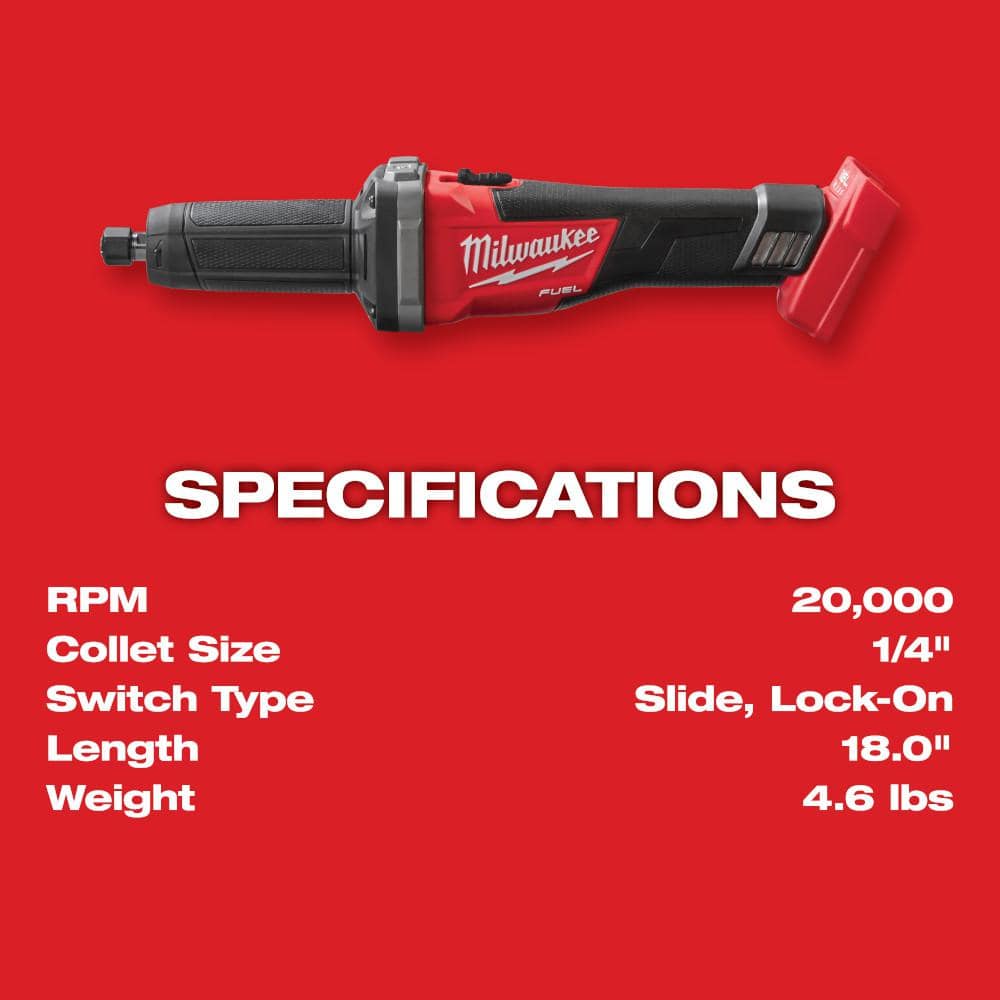 Milwaukee M18 FUEL 18-Volt Lithium-Ion Brushless Cordless 1/4 in. Die Grinder (Tool-Only)