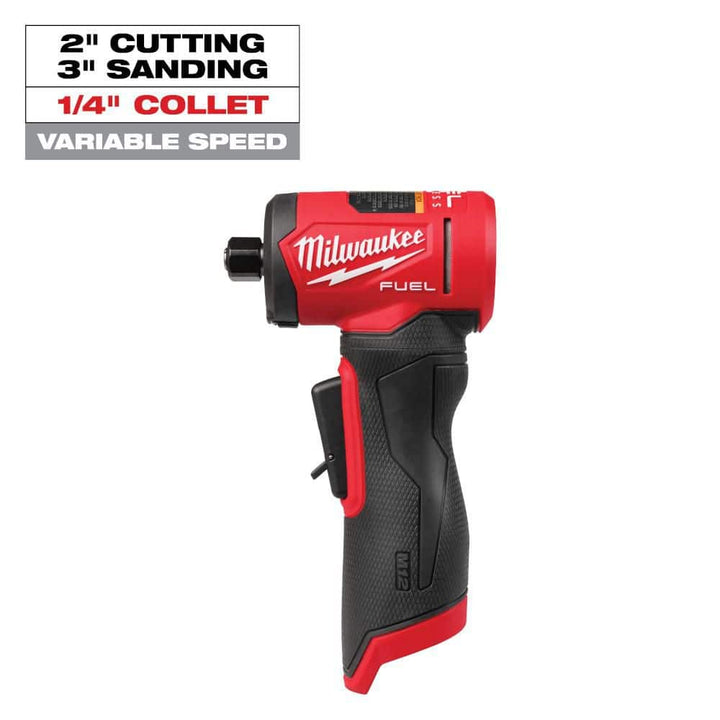 Milwaukee M12 FUEL 12V Brushless Cordless 1/4 in. Right Angle Die Grinder (Tool-Only)
