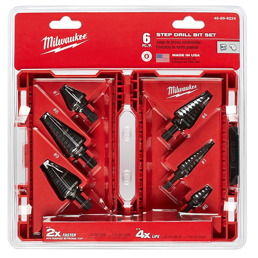 Milwaukee Black Oxide Step Drill Bit Set + SHOCKWAVE Impact Duty Titanium Drill Bit Set, 26-Piece