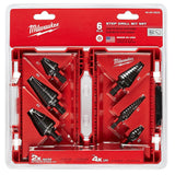 Milwaukee Black Oxide Step Drill Bit Set, 12-Piece (JAM-FREE Dual-Flute, Secure-Grip 3-Flat Shank)