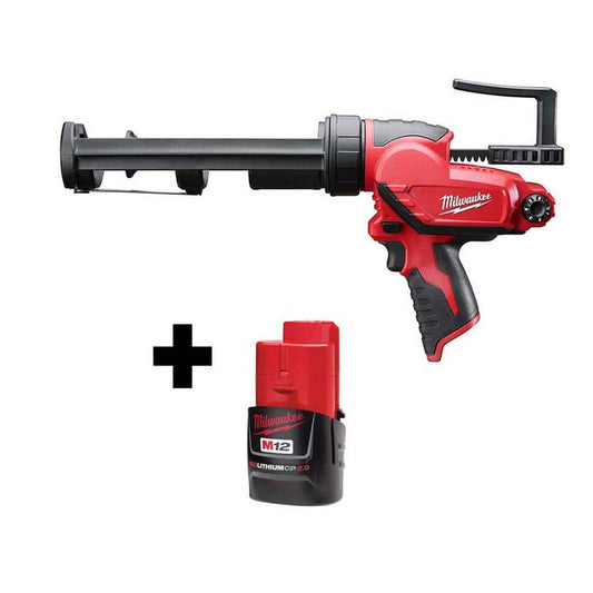 Milwaukee M12 12V Lithium-Ion Cordless 10 oz Adhesive & Caulk Gun, Tool-Only (2441-20)