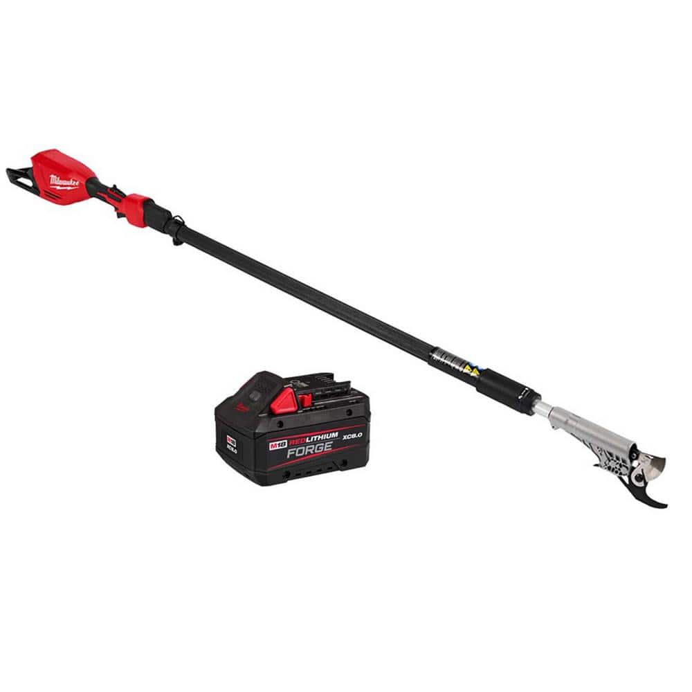 Milwaukee M18 Brushless 18-Volt Cordless Telescoping Pole Pruning Shears Kit with M18 FORGE XC 8.0Ah Battery (3008-20, 48-11-1881)