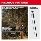 Milwaukee M18 Brushless 18-Volt Cordless Telescoping Pole Pruning Shears Kit with M18 FORGE XC 8.0Ah Battery (3008-20, 48-11-1881)