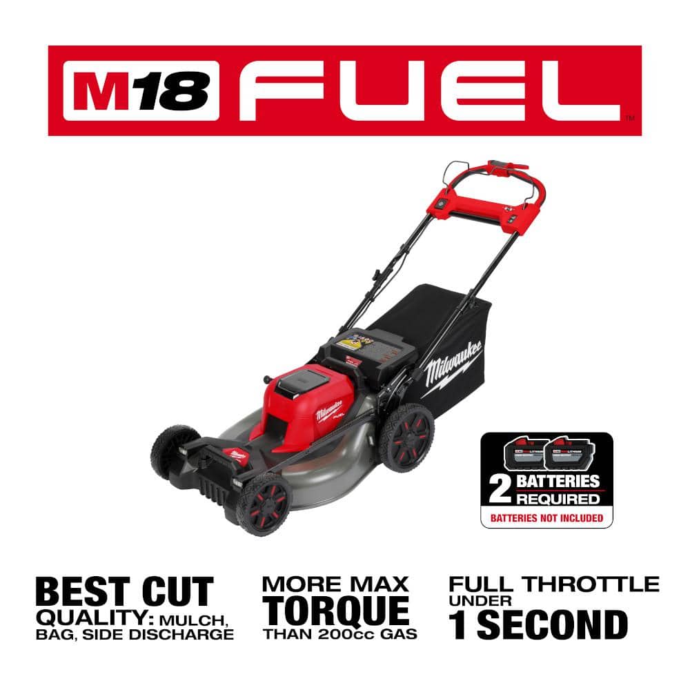 Milwaukee M18 FUEL 18V 21 in. Brushless Cordless Dual-Battery Self-Propelled Walk-Behind Lawn Mower with M18 FUEL Blower