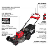 Milwaukee M18 FUEL Brushless Cordless 21 in. Dual-Battery Self-Propelled Lawn Mower Kit with (2) 12Ah Batteries, Rapid Charger & Mower Cover