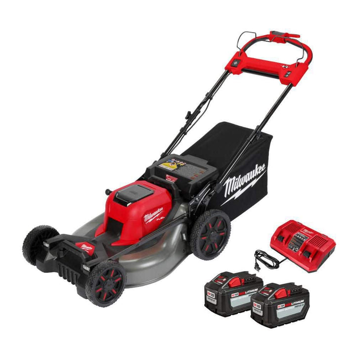 Milwaukee M18 FUEL Brushless Cordless 21 in. Walk-Behind Dual-Battery Self-Propelled Mower with (2) 12.0Ah Batteries, Rapid Charger & High-Lift Blade