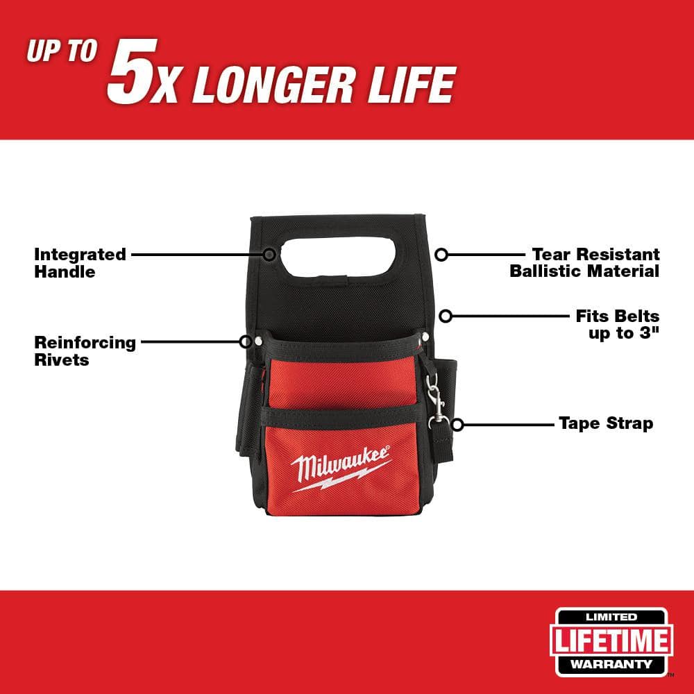 Milwaukee Electrician's Hand Tool Set with Tool Pouch, 5-Piece (48-22-8111/48-22-2202/48-22-3079)