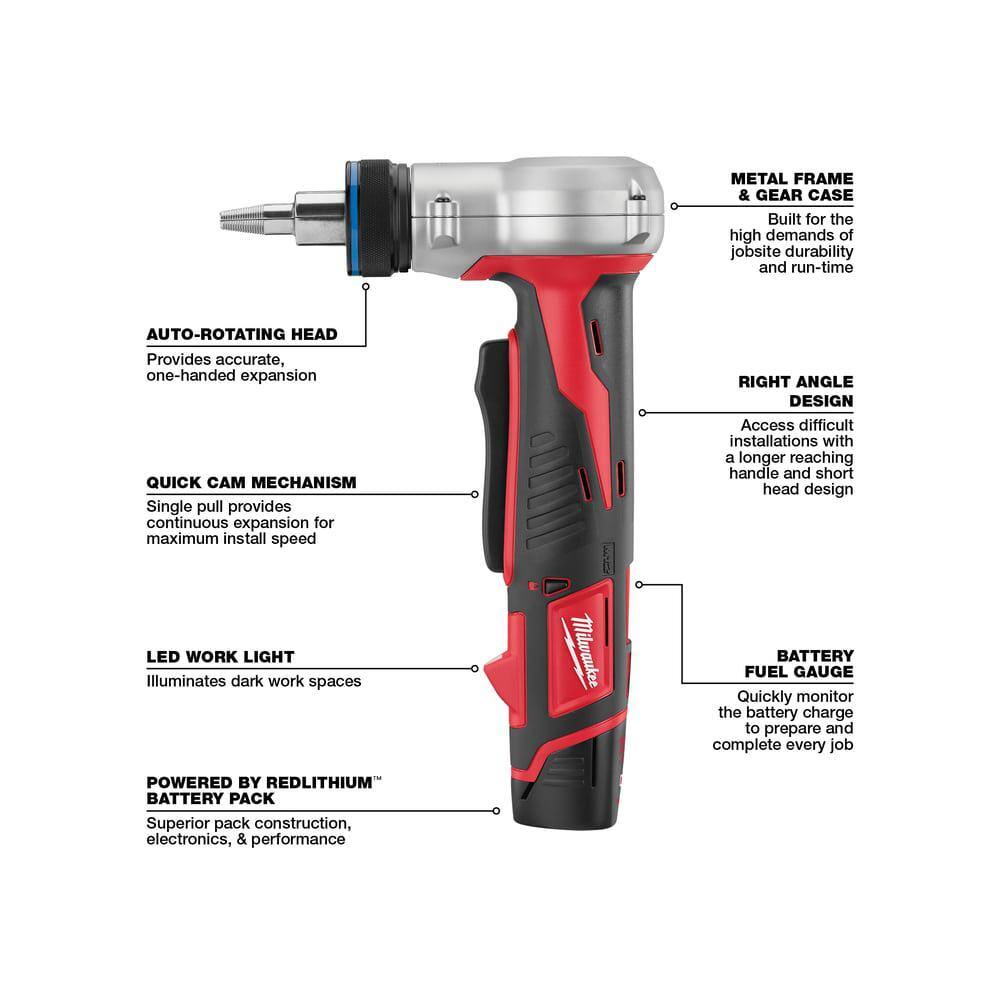 Milwaukee M12 12-Volt Lithium-Ion Cordless ProPEX Expansion Tool Kit with Free M12 FUEL HACKZALL Reciprocating Saw (2432-22-2520-20)