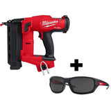 Milwaukee M18 FUEL Gen II 18‑Gauge Brad Nailer (Tool‑Only) with Tinted Performance Safety Glasses
