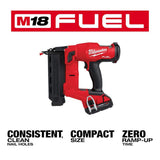 Milwaukee M18 FUEL GEN II 18-Volt 18-Gauge Brushless Cordless Brad Nailer Kit with 2.0Ah Battery, Charger & Bag