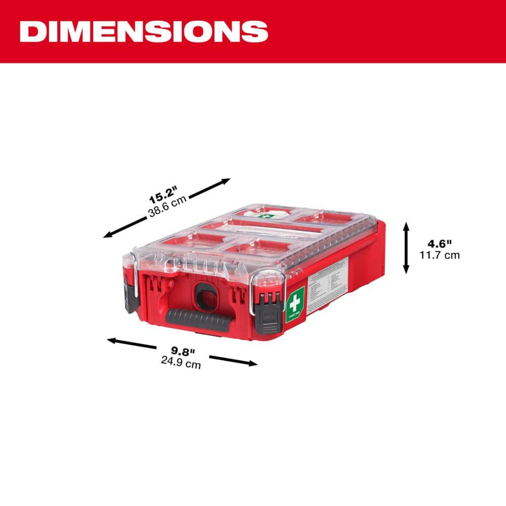 Milwaukee Class A Type 3 Compact PACKOUT First Aid Kit, 79-Piece (9.8" W x 15.2" D x 4.6" H)