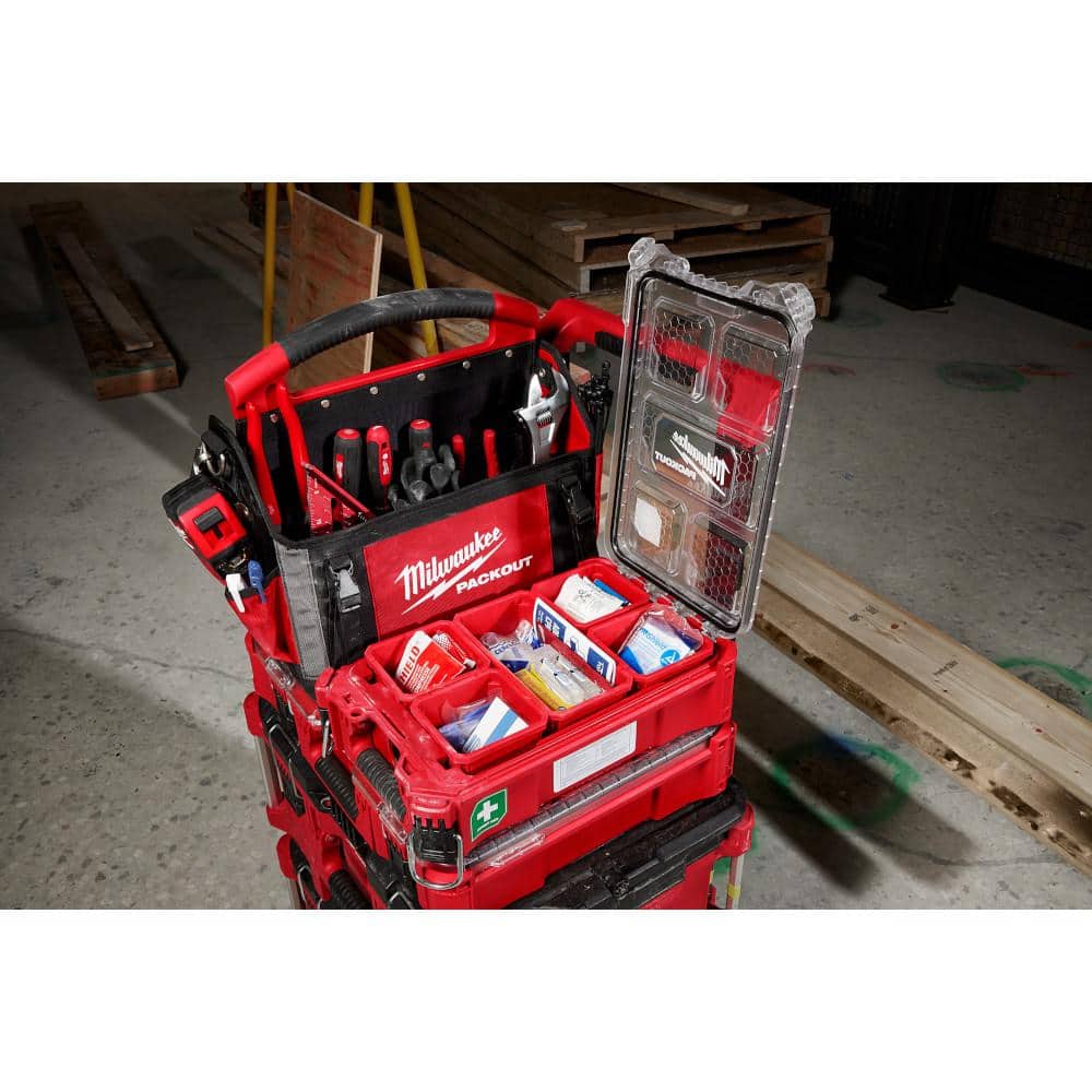Milwaukee Class A Type 3 Compact PACKOUT First Aid Kit, 79-Piece (9.8" W x 15.2" D x 4.6" H)