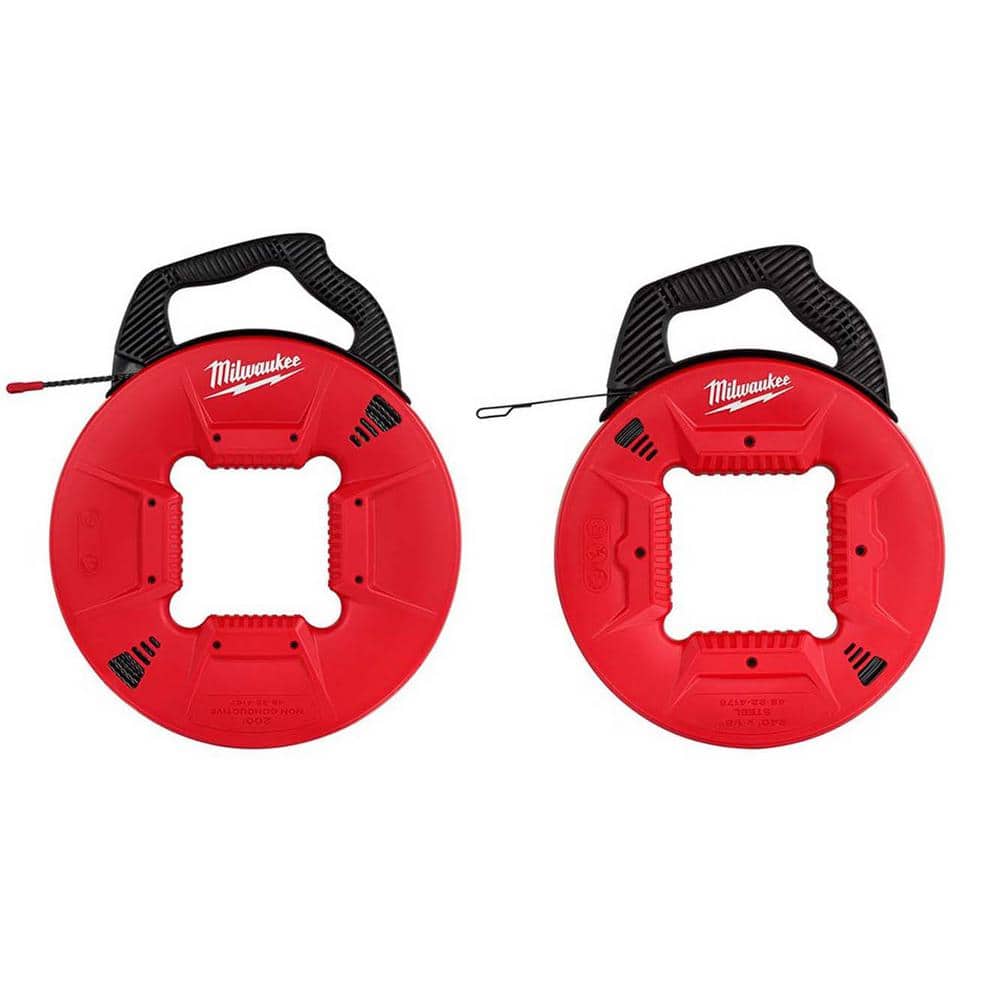 Milwaukee 200 ft. Polyester Fish Tape w/ Non-Conductive Tip + 1/8 in. x 240 ft. Steel Fish Tape Combo