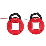 Milwaukee 100 ft. Polyester Fish Tape w/ Flexible Metal Leader + 1/8 in. x 120 ft. Steel Fish Tape Bundle