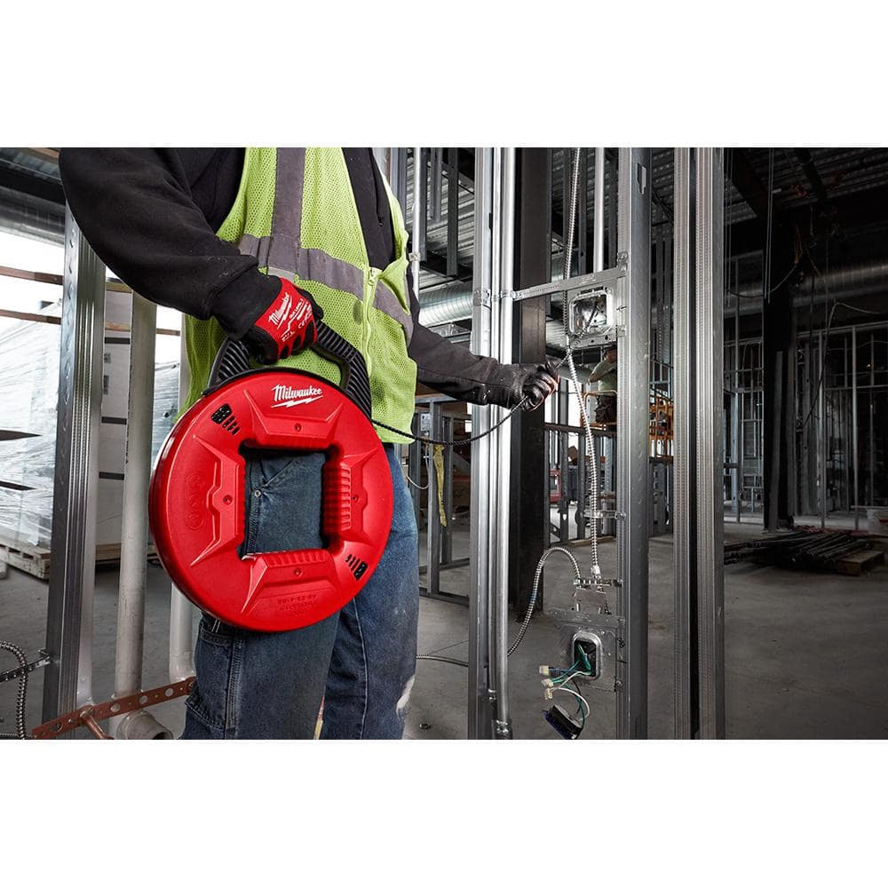 Milwaukee 100 ft. Polyester Fish Tape w/ Flexible Metal Leader + 1/8 in. x 120 ft. Steel Fish Tape Bundle