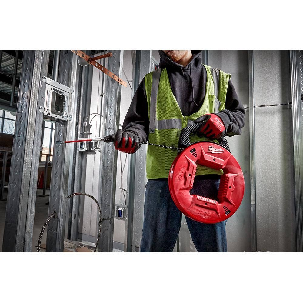 Milwaukee 100 ft. Polyester Fish Tape w/ Flexible Metal Leader + 1/8 in. x 120 ft. Steel Fish Tape Bundle