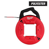 Milwaukee 100 ft. Polyester Fish Tape w/ Flexible Metal Leader + 1/8 in. x 120 ft. Steel Fish Tape Bundle