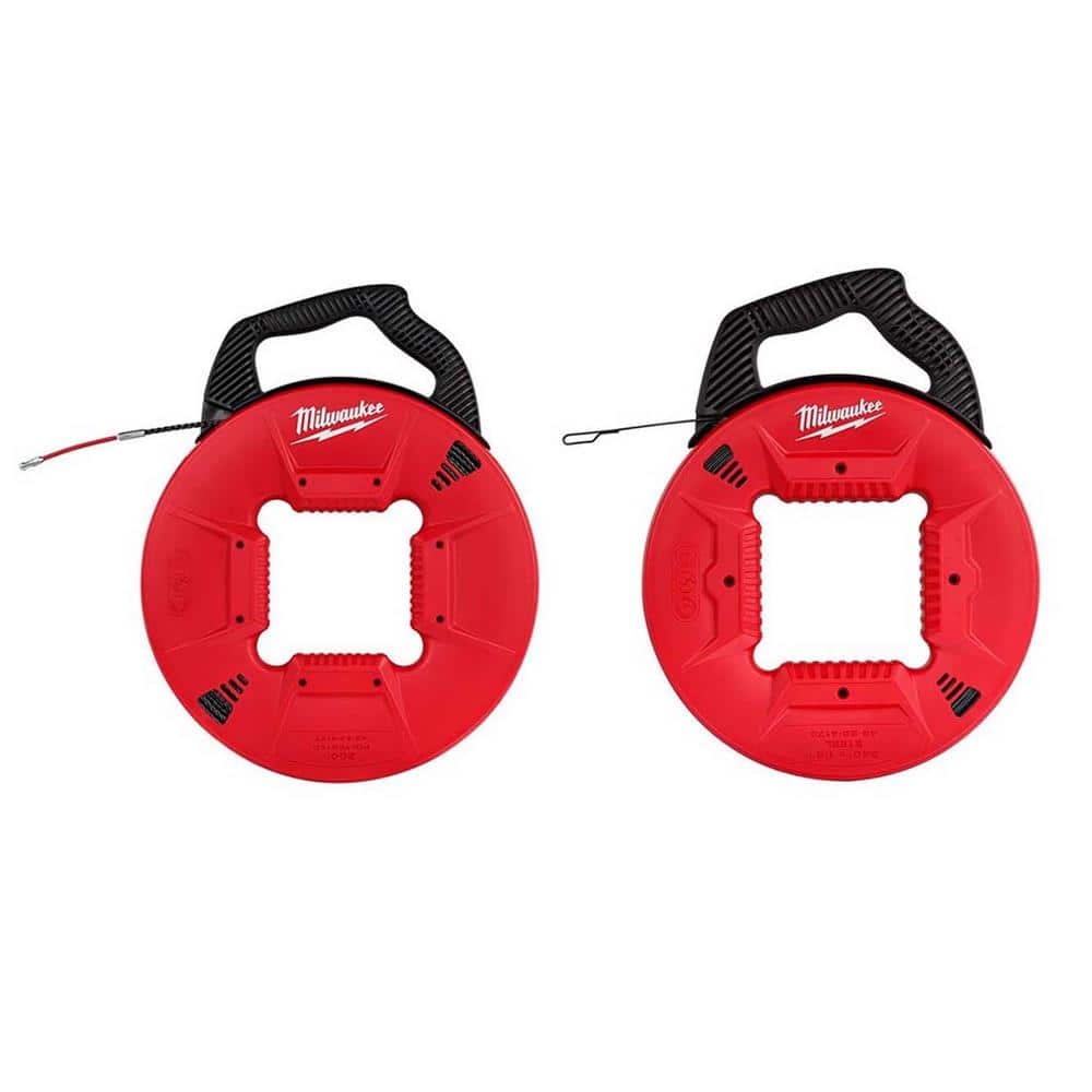 Milwaukee 200 ft. Polyester Fish Tape with Flexible Metal Leader + 1/8 in. x 240 ft. Steel Fish Tape Bundle