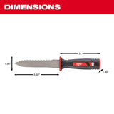 Milwaukee 11 in. Stainless Steel Partially Serrated Duct Knife with Sheath, Double-Edged, 5.5 in Blade
