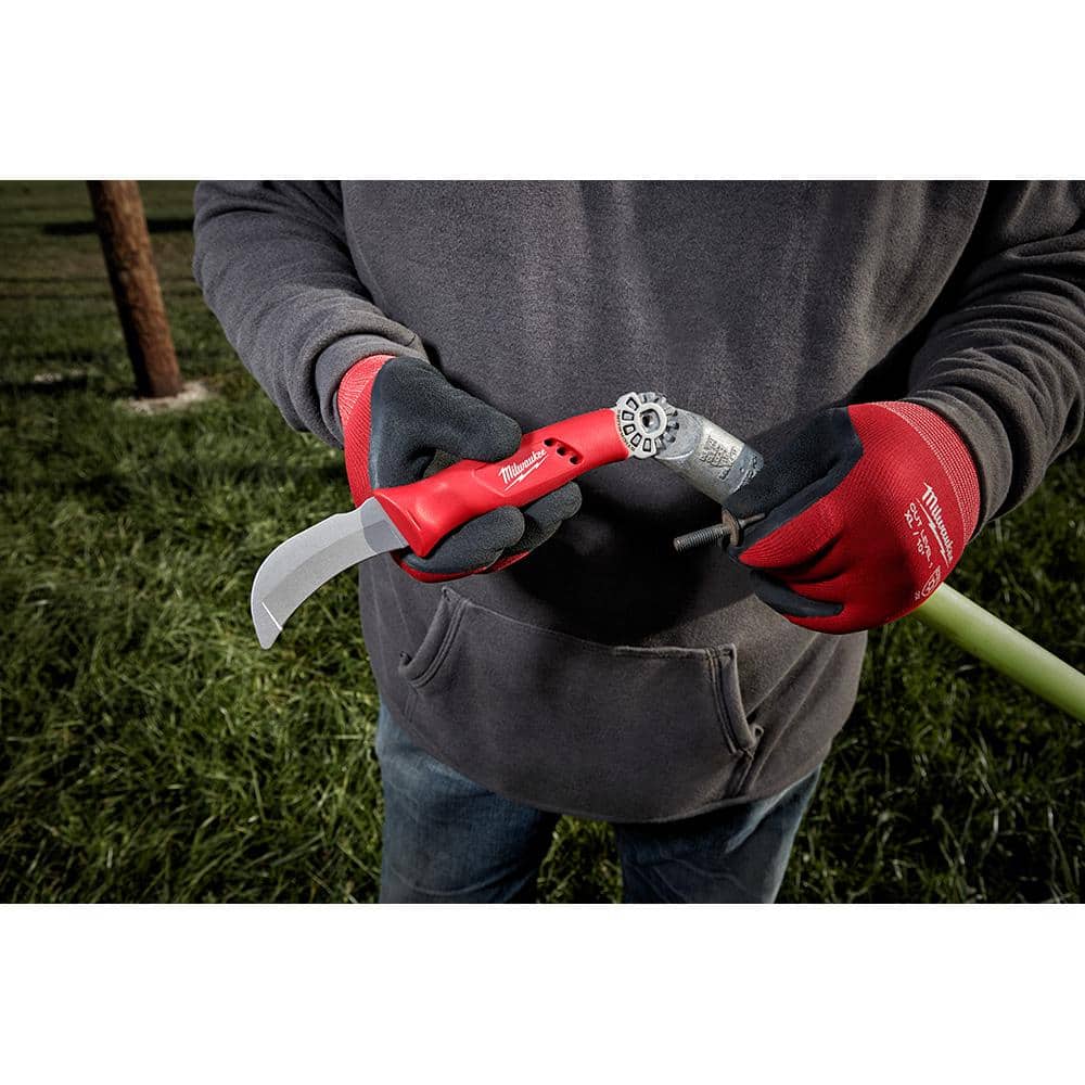 Milwaukee Lineman’s Blunt Tip Hawkbill Knife w/ STICKWORK 3-in-1 Ring + FASTBACK Stainless Blunt Tip Hawkbill Folding Knife (Model 48-22-1923/48-22-1526)