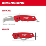Milwaukee Lineman’s Blunt Tip Hawkbill Knife w/ STICKWORK 3-in-1 Ring + FASTBACK Stainless Blunt Tip Hawkbill Folding Knife (Model 48-22-1923/48-22-1526)