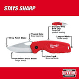 Milwaukee Compact Folding Knife with 2.5 in. Blade, Liner Lock, Stainless Steel