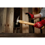 Milwaukee 19 oz. Wood Milled Face Hickory Framing Hammer with Hammer Loop, 16 in. Handle