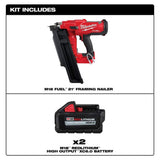 Milwaukee M18 FUEL 3-1/2 in. 18-Volt 21-Degree Lithium-Ion Brushless Cordless Framing Nailer w/2-Pack of 6.0ah Batteries