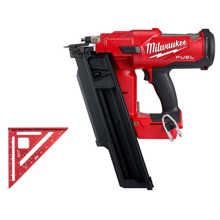 Milwaukee M18 FUEL 3-1/2 in. 18V 21° Brushless Cordless Framing Nailer with 22 oz. Milled Face Framing Hammer, Tool-Only