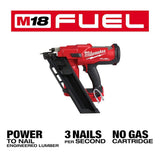Milwaukee M18 FUEL 3-1/2 in. 18-Volt 30° Brushless Cordless Framing Nailer + M18 5.0Ah XC Battery