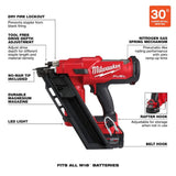 Milwaukee M18 FUEL 3-1/2 in. 18-Volt 21-Degree Brushless Cordless Framing Nailer with M18 5.0Ah XC Battery