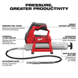 Milwaukee M12 12V Lithium-Ion Cordless Grease Gun (Tool-Only) – 2446-20