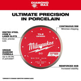 Milwaukee 10 in. DIAMOND MAX Continuous Tile Diamond Blade