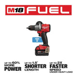 Milwaukee M18 FUEL ONE-KEY 18V Brushless 1/2 in. Hammer Drill/Driver Kit with (2) 5.0Ah Batteries, Charger & Case