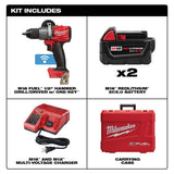 Milwaukee M18 FUEL ONE-KEY 18V Brushless 1/2 in. Hammer Drill/Driver Kit with (2) 5.0Ah Batteries, Charger & Case