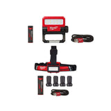 Milwaukee 600 Lumens REDLITHIUM USB Low-Profile Hard Hat Headlamp & 550 Lumens USB Pivoting Flood Light, TRUEVIEW (2-Pack)