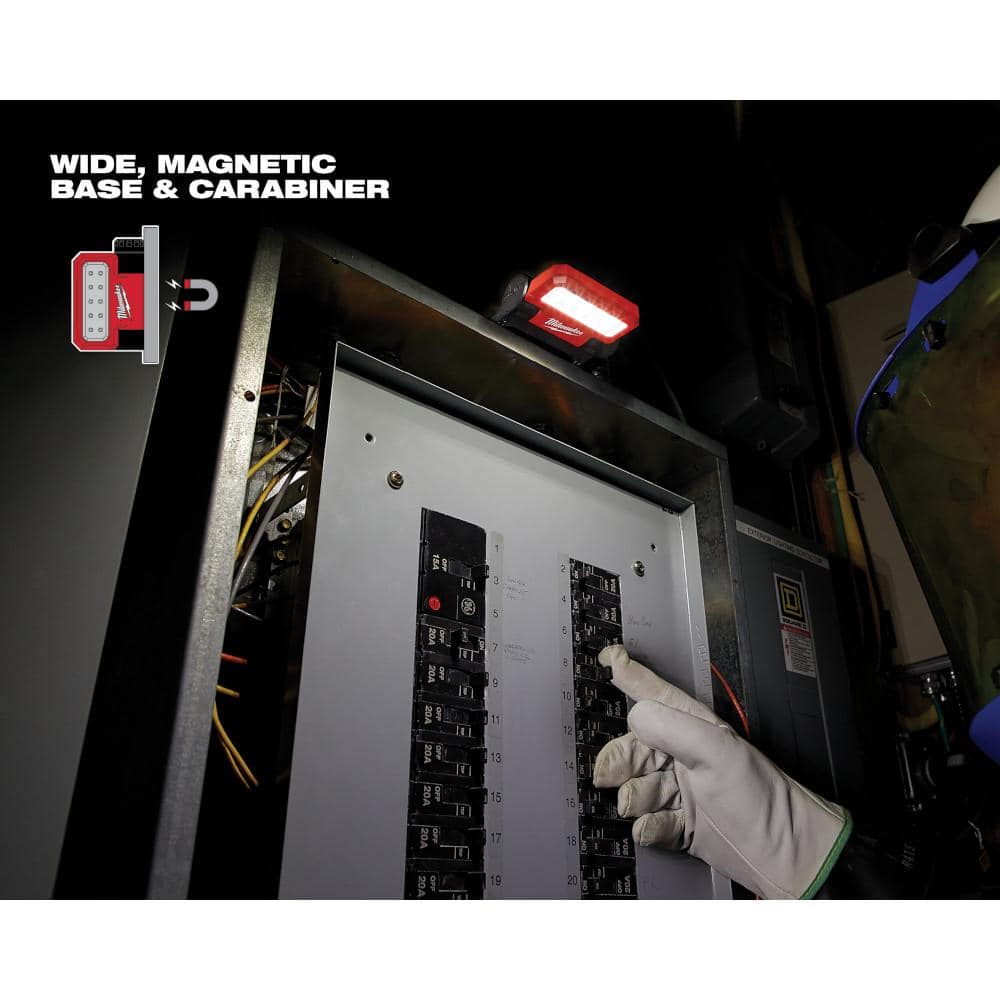Milwaukee 600 Lumens REDLITHIUM USB Low-Profile Hard Hat Headlamp & 550 Lumens USB Pivoting Flood Light, TRUEVIEW (2-Pack)