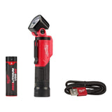 Milwaukee 600 Lumens LED REDLITHIUM Hard Hat Headlamp + 500 Lumens Pivoting REDLITHIUM USB Flashlight Kit (Model 2163-21/2113-21)