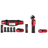 Milwaukee 600 Lumens LED REDLITHIUM Hard Hat Headlamp + 500 Lumens Pivoting REDLITHIUM USB Flashlight Kit (Model 2163-21/2113-21)