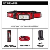 Milwaukee 600 Lumens LED REDLITHIUM Hard Hat Headlamp + 500 Lumens Pivoting REDLITHIUM USB Flashlight Kit (Model 2163-21/2113-21)