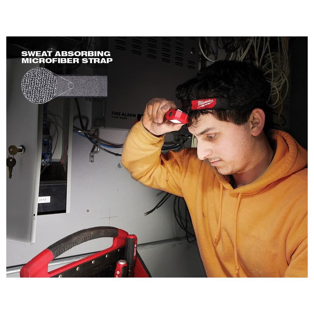Milwaukee 350 Lumens LED Headlamp (2‑Pack) – TRUEVIEW, IP54, AAA-Powered
