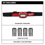 Milwaukee 350 Lumens LED Headlamp (2‑Pack) – TRUEVIEW, IP54, AAA-Powered