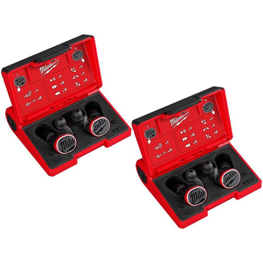 Milwaukee REDLITHIUM USB Wireless Bluetooth Noise-Cancelling In-Ear Earbuds (Red)