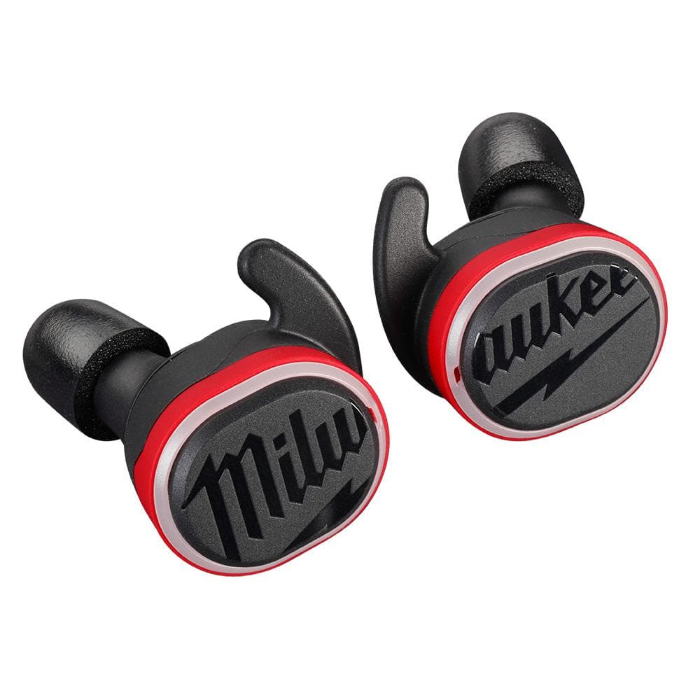 Milwaukee REDLITHIUM USB Wireless Bluetooth Noise Cancelling Earbuds, Earbud & In‑Ear, Red